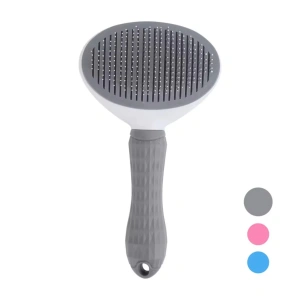 Kedi Tarağı - Otomatik Temizlenen Tuşlu - Gri (8601)