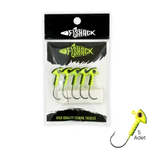 Kurşunlu Jighead Zoka - 6g - Fishack - Yeşil Siyah (XHA06) - 5 Adet