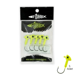 Kurşunlu Jighead Zoka - 7g - Fishack - Açık Yeşil (XHA06) - 5 Adet