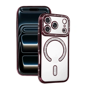 Newface Apple İphone 18 Pro Max Joke Simli Magneticsafe Kılıf - Bordo
