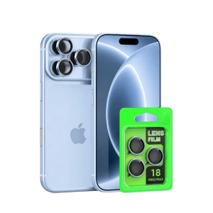 Newface Apple İphone 18 Pro Raze Metal Kamera Lens - Açık Mavi