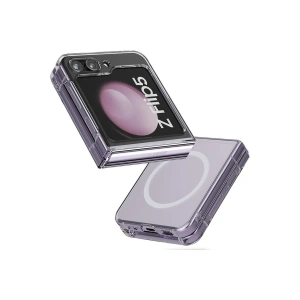Newface Samsung Galaxy Z Flip 5 Kılıf Magneticsafe Şeffaf Silikon - Şeffaf
