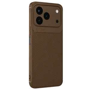 Newface Tecno Spark 50 4g Auto Focus Karbon Kapak - Kahverengi