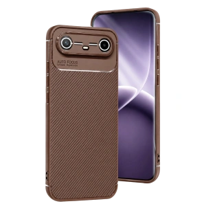 Newface Tecno Spark Slim 5g Auto Focus Karbon Kapak - Kahverengi