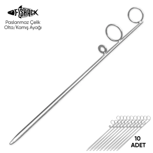 Olta Kamış Ayağı - Paslanmaz Çelik - Fishack - Galvaniz Kaplamalı - 10lu