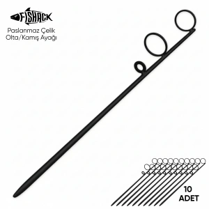 Olta Kamış Ayağı - Paslanmaz Çelik - Fishack - Siyah - 10lu