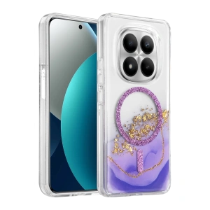 Onegif Xiaomi Redmi Note 15 Pro Plus 5g Lotus Simli Magsafe Kapak - Mor