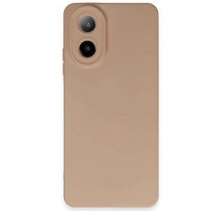 Oppo A38 Kılıf Nano İçi Kadife Silikon - Pudra