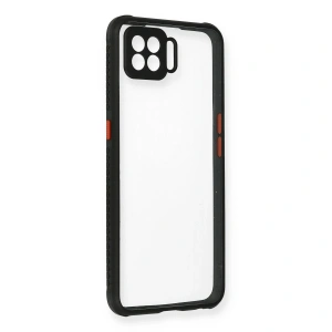 Oppo A73 Kılıf Miami Şeffaf Silikon - Siyah