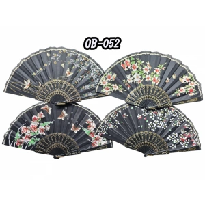 Plastik Kumaş Yelpaze 12li Karışık Ob-052