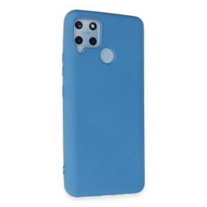 Realme C15 Kılıf Nano İçi Kadife Silikon - Mavi