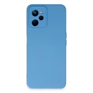 Realme C35 Kılıf Nano İçi Kadife Silikon - Mavi