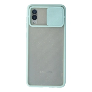 Samsung Galaxy A02 Kılıf Palm Buzlu Kamera Sürgülü Silikon - Turkuaz