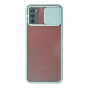 Samsung Galaxy A03s Kılıf Palm Buzlu Kamera Sürgülü Silikon - Turkuaz