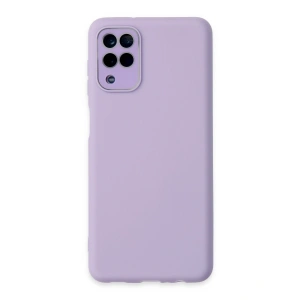 Samsung Galaxy A22 Kılıf Lansman Glass Kapak - Lila