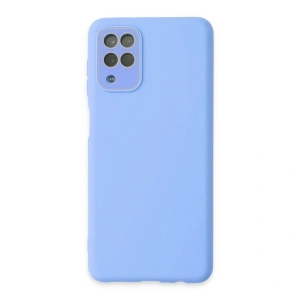 Samsung Galaxy A22 Kılıf Lansman Glass Kapak - Mavi