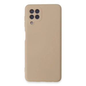 Samsung Galaxy A22 Kılıf Nano İçi Kadife Silikon - Pudra