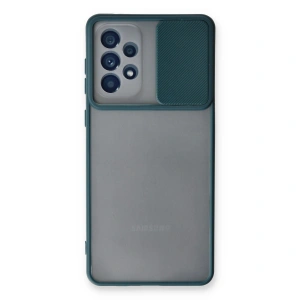 Samsung Galaxy A53 5g Kılıf Palm Buzlu Kamera Sürgülü Silikon - Yeşil