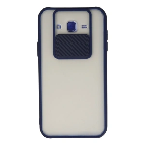 Samsung Galaxy J7 Kılıf Palm Buzlu Kamera Sürgülü Silikon - Lacivert