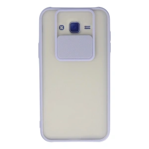 Samsung Galaxy J7 Kılıf Palm Buzlu Kamera Sürgülü Silikon - Lila