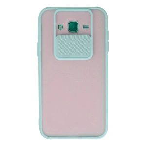 Samsung Galaxy J7 Kılıf Palm Buzlu Kamera Sürgülü Silikon - Turkuaz