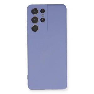 Samsung Galaxy S21 Ultra Kılıf Nano İçi Kadife Silikon - Lila