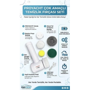 Şarjlı 5 Başlıklı Otomatik Temizleme Fırçası