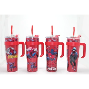 Sevimli Spiderman Pipetli Termos & Suluk Alk4713