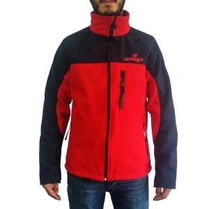 Su ve Rüzgar Geçirmez Softshell Mont - Lemigo - Kırmızı-Lacivert
