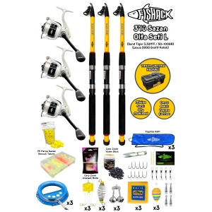 Tam Takım Sazan Olta Seti - 3lü Set - L - 3.30MT/50-100GR