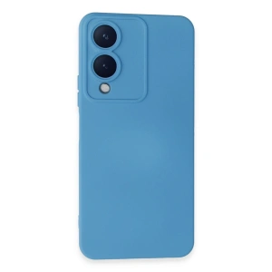 Vivo Y17s Kılıf Nano İçi Kadife Silikon - Mavi
