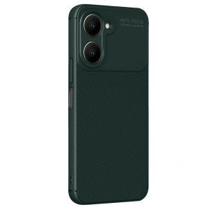 Vivo Y18 Kılıf Auto Focus Karbon Kapak - Koyu Yeşil