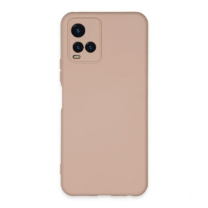 Vivo Y21s Kılıf Nano İçi Kadife Silikon - Pudra