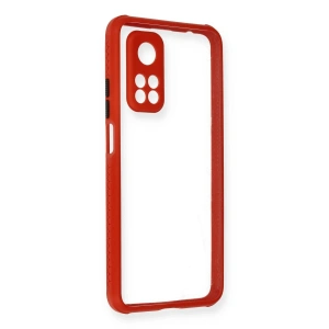 Xiaomi Mi 10t Pro Kılıf Miami Şeffaf Silikon - Kırmızı