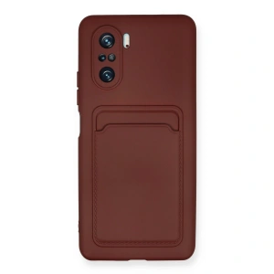 Xiaomi Mi 11i Kılıf Kelvin Kartvizitli Silikon - Bordo