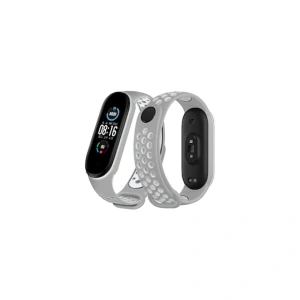 Xiaomi Mi Band 4 Spor Delikli Kordon (saat Değildir) - Gri-beyaz