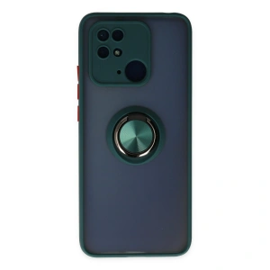 Xiaomi Poco C40 Kılıf Montreal Yüzüklü Silikon Kapak - Yeşil