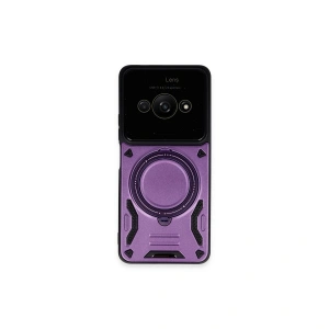 Xiaomi Poco C61 Kılıf Joy Lens Standlı Kapak - Mor