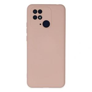 Xiaomi Redmi 10c Kılıf Nano İçi Kadife Silikon - Pudra