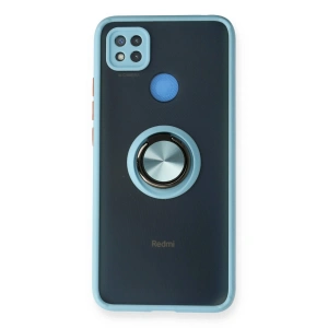 Xiaomi Redmi 9c Kılıf Montreal Yüzüklü Silikon Kapak - Buz Mavi
