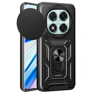 Xiaomi Redmi Note 14 Pro 4g Kılıf Pars Lens Yüzüklü Silikon - Siyah