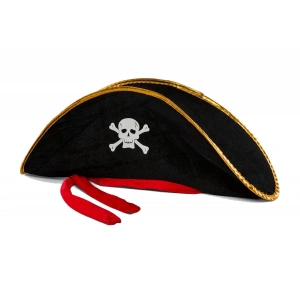 Yetişkin Boy Kadife Jack Sparrow Denizci Kaptan Jack Korsan Şapkası 50x20 Cm