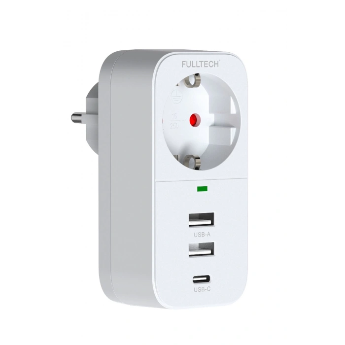 2.4a Çıkışlı 2xusb 1xtype-c Tekli Priz Ftr-17