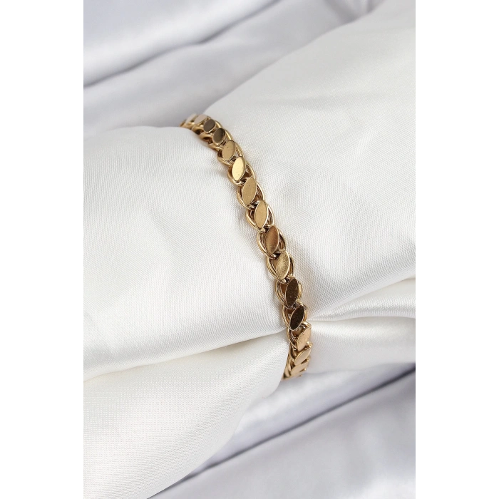 316L Çelik Arpa Model Gold Renk Kadın Bilekik