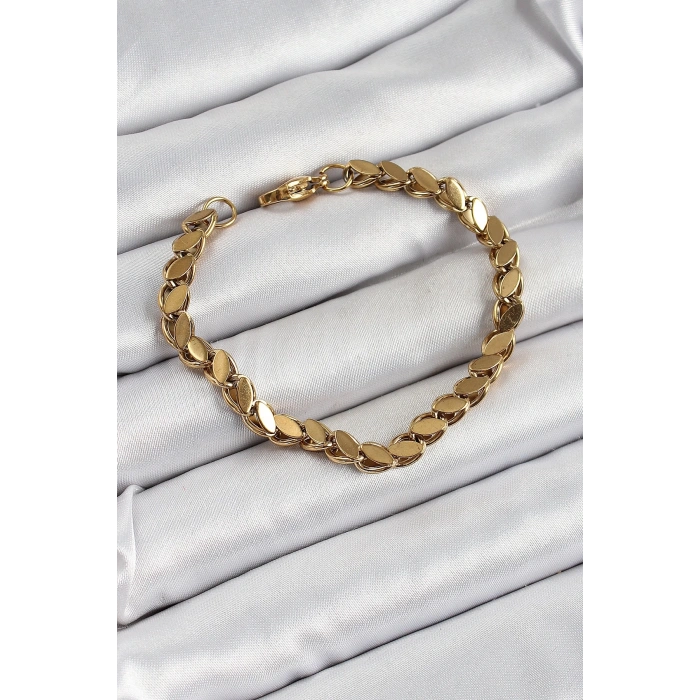 316L Çelik Arpa Model Gold Renk Kadın Bilekik