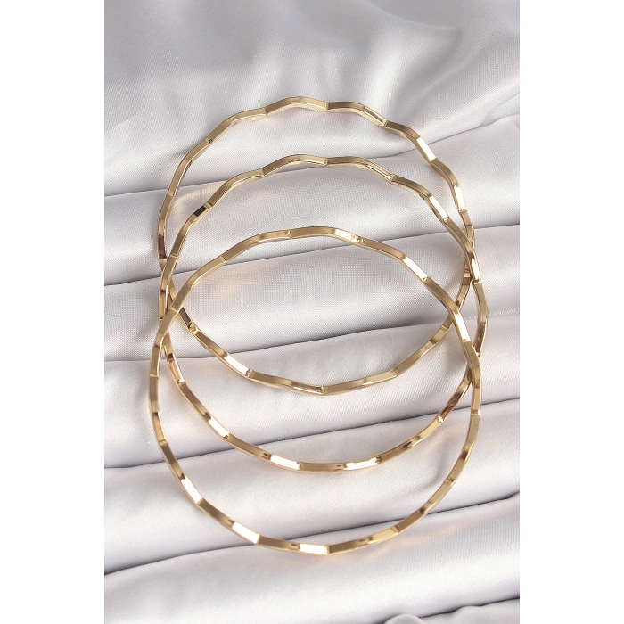 316L Çelik Gold Renk Ajda Model Kadın Bileklik