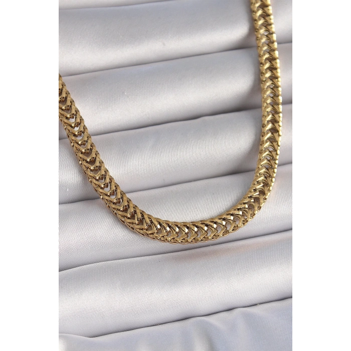 316L Çelik Gold Renk Balık Sırtı Model Kadın Kolye