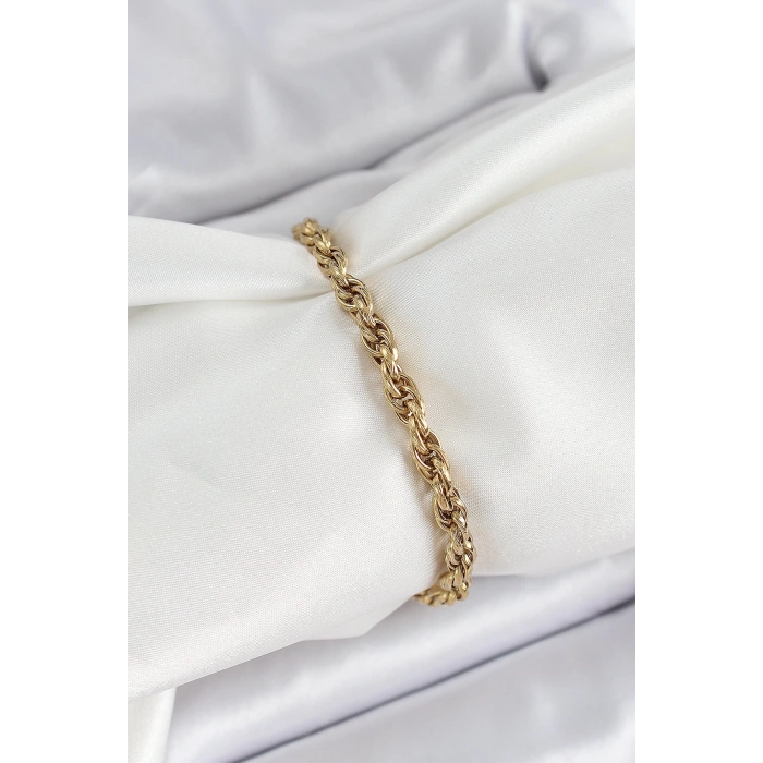 316L Çelik Gold Renk Burgu Model Kadın Bileklik