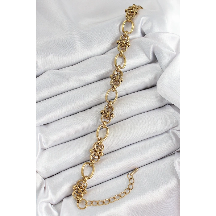 316L Çelik Gold Renk Zincirli Kadın Bileklik