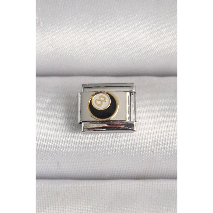 316L Çelik Gümüş Renk 8 Ball İşlemeli Nomination Charm